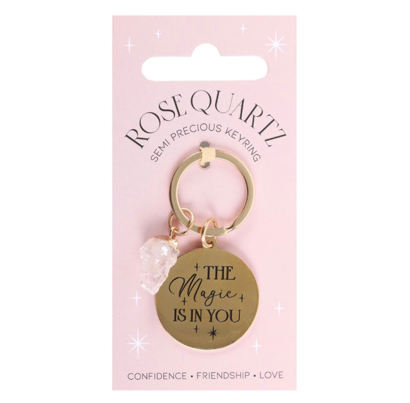 The Magic Is In You Rose Quartz Keyring - itallbeginswithyou
