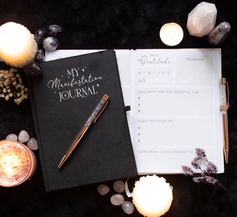 Manifestation Journal With Amethyst Pen - itallbeginswithyou