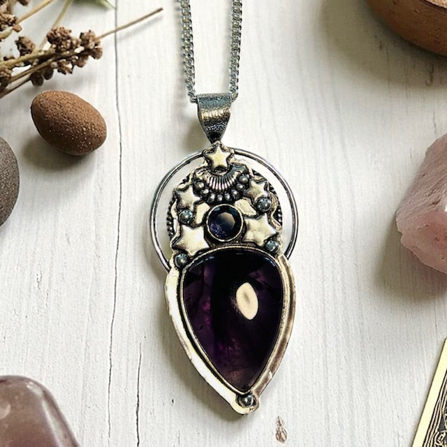 Athena Pendant – Amethyst Sterling Silver Necklace