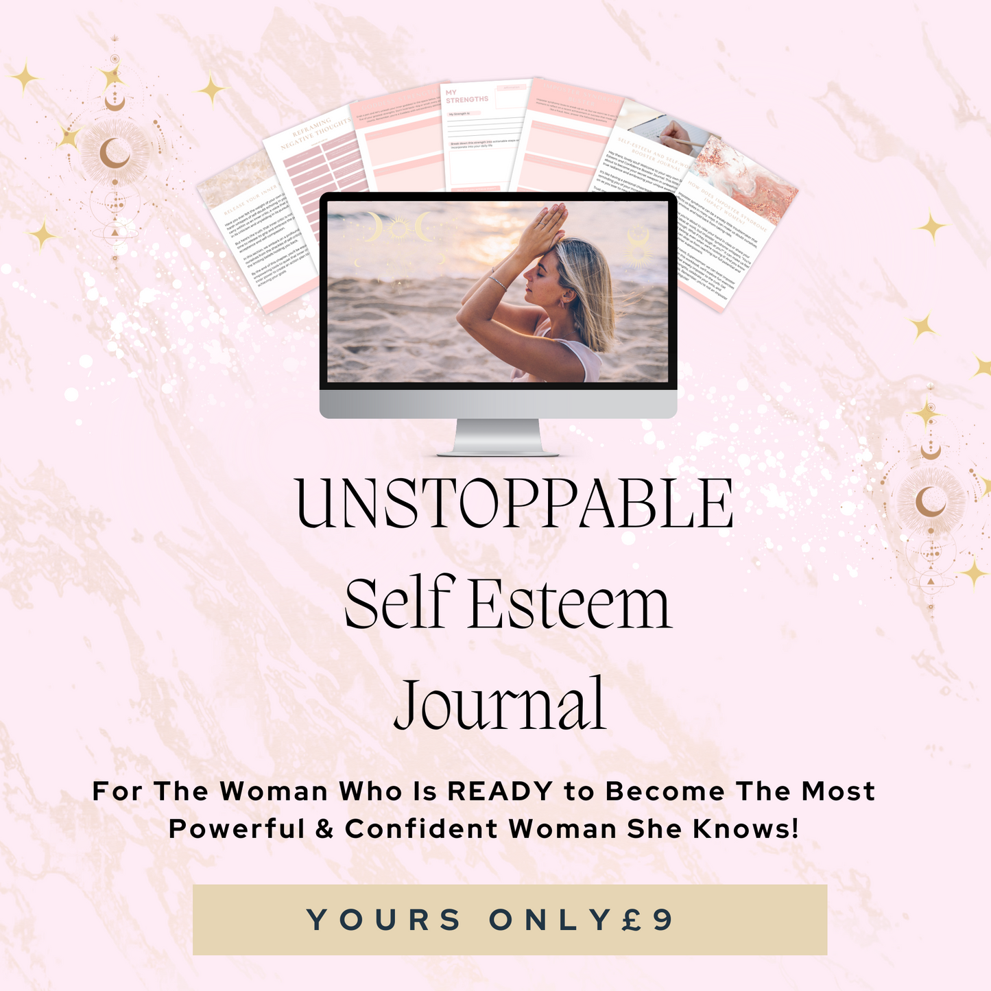 Printable self-esteem and self-worth journal, instant digital download for self-love practice