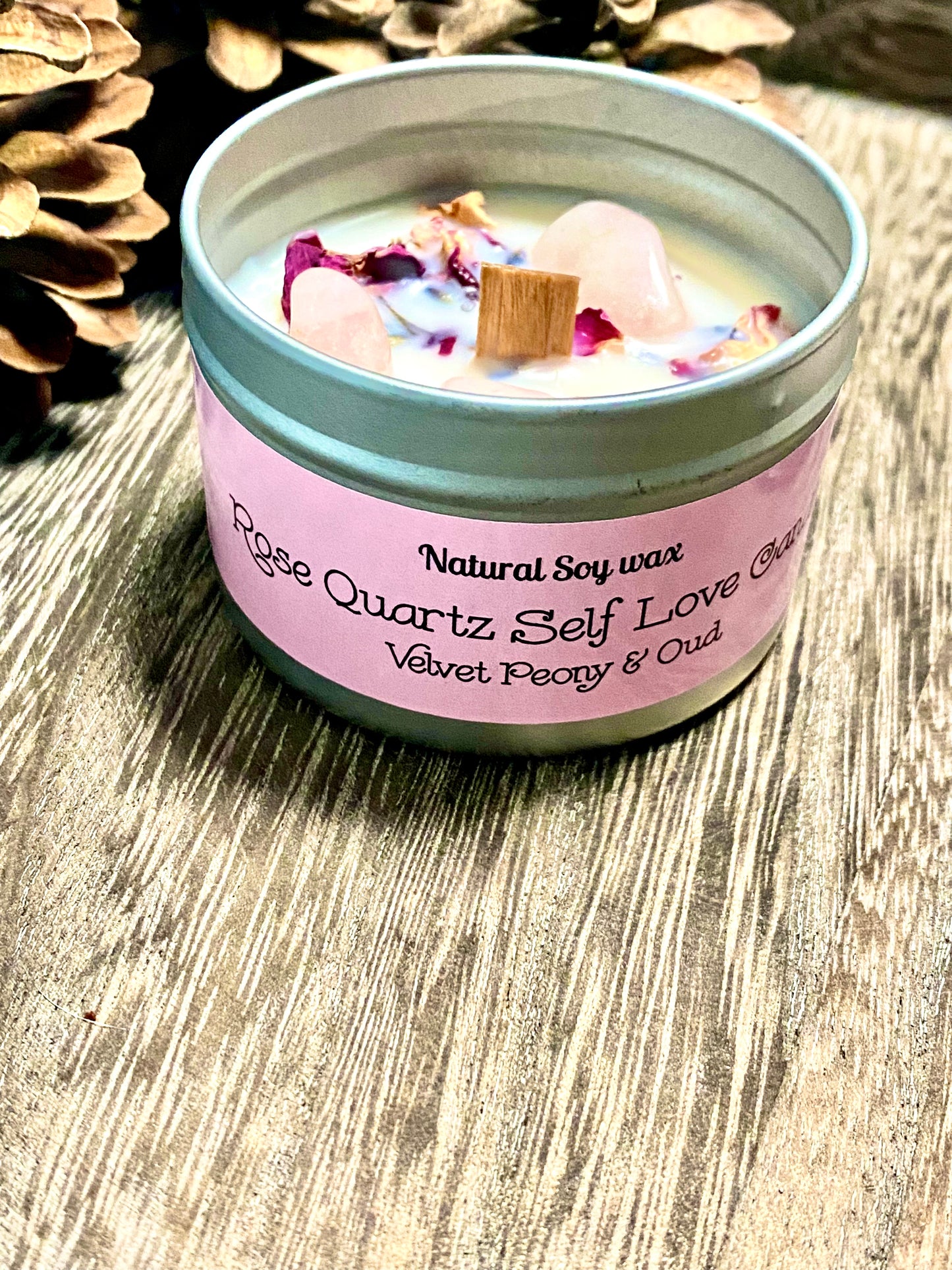 Rose Quartz Luxury Self Love Candle - itallbeginswithyou