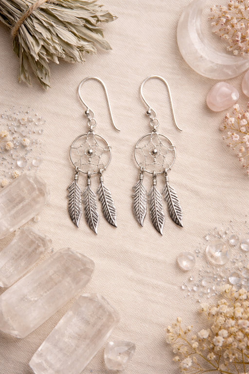 Sterling silver Dream Catcher Earrings