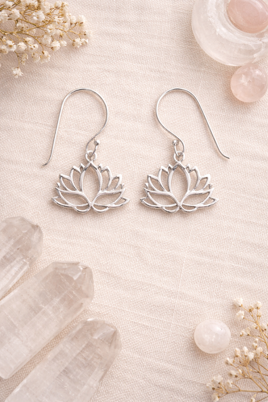 Sterling silver Lotus Flower Earrings
