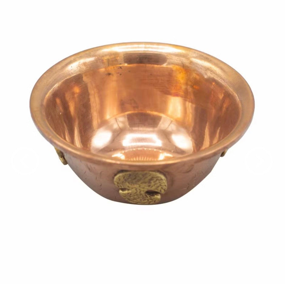 Tree of Life ritual offering bowl with antique copper-style finish 