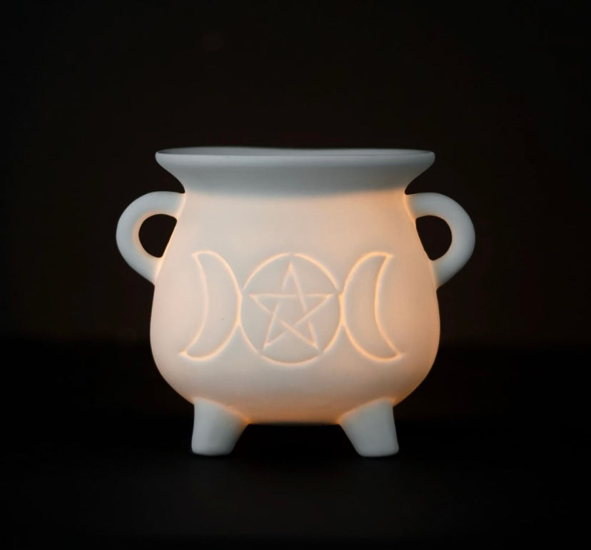 Triple Moon Ceramic Cauldron Wax/Oil Burner