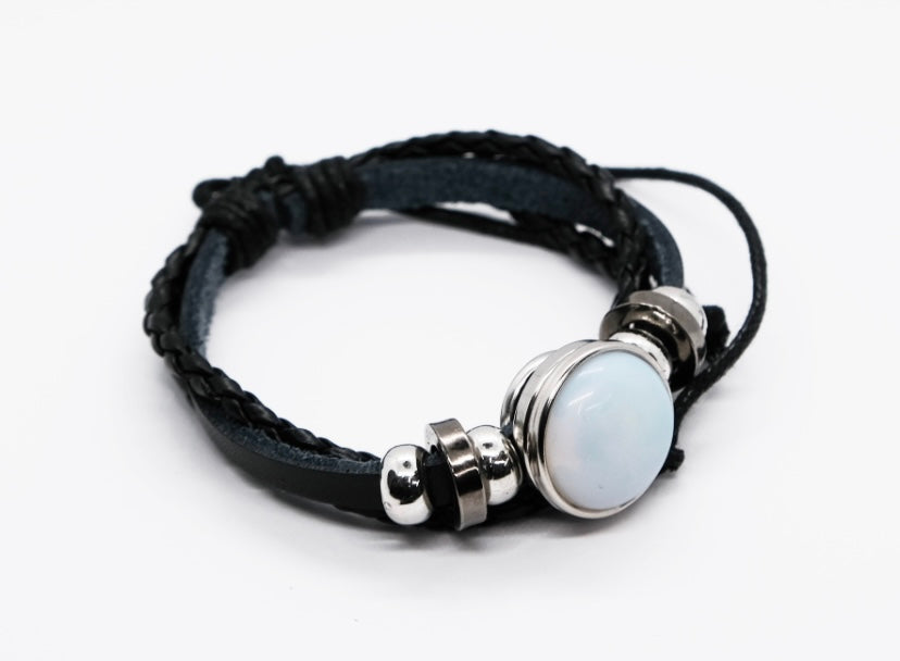 Opalite Leather Bracelet