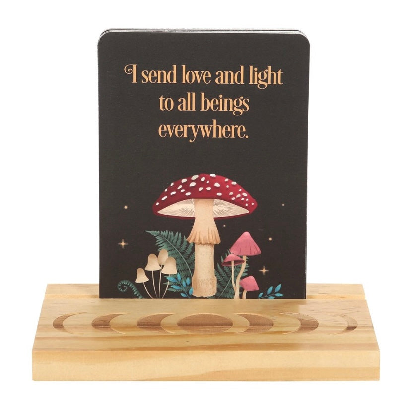 Mystical Forest Affirmation Cards With Wooden Stand