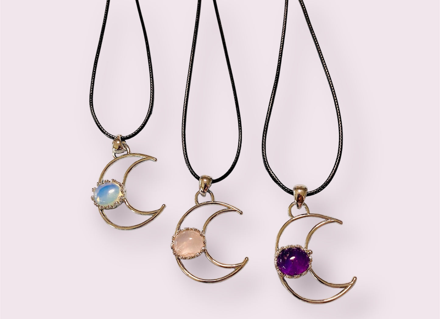 Moon Gemstone Pendant Necklace