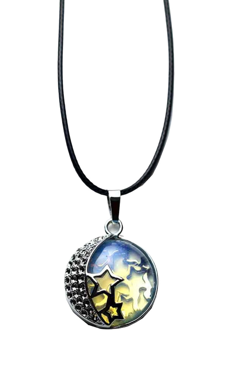 Opalite Moon And Stars Necklace