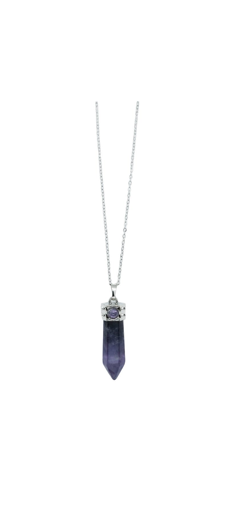 Amethyst Wand On Silver Plated Chain - itallbeginswithyou