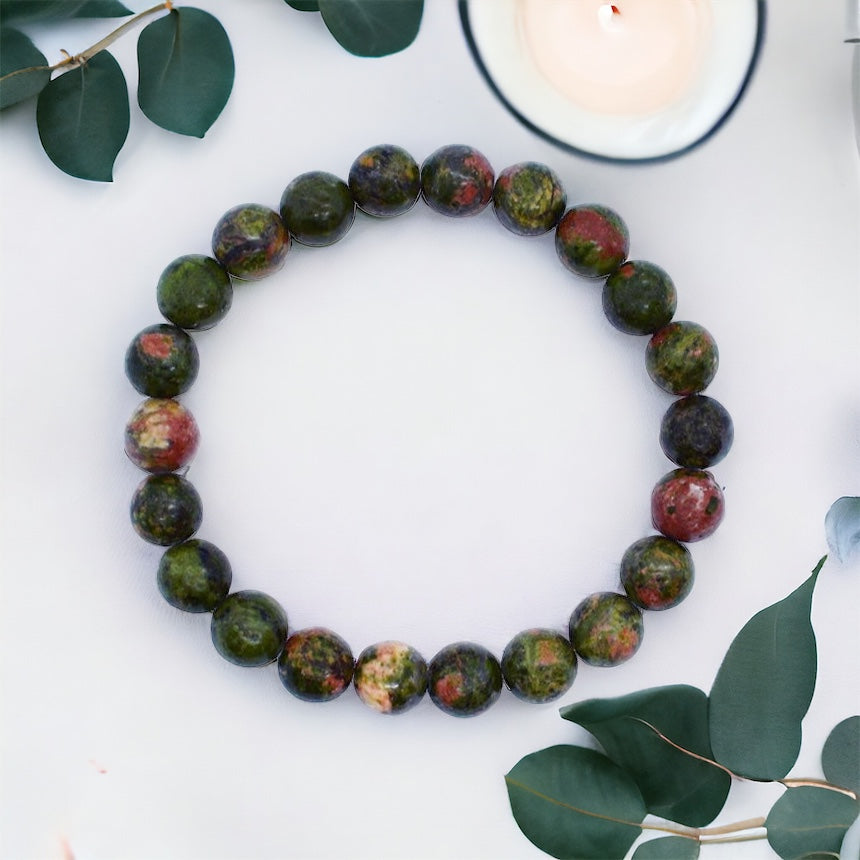 Unakite Power Beads Bracelet