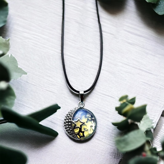 Opalite Moon And Stars Necklace