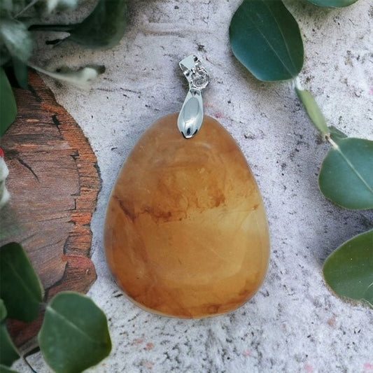 Golden healer pendant, healing crystal jewellery for positivity, balance and spiritual growth.