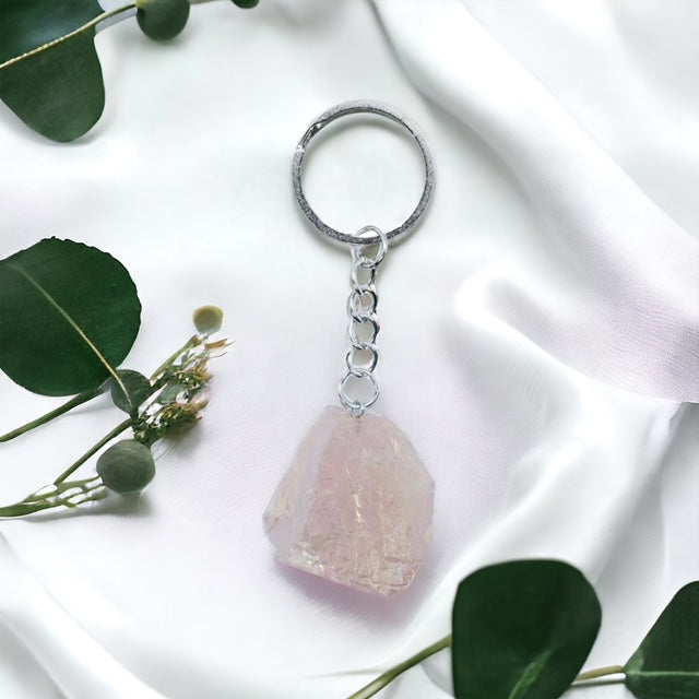 Rose Quartz Aura Key chain