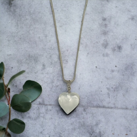 Selenite Heart Shape Pendant