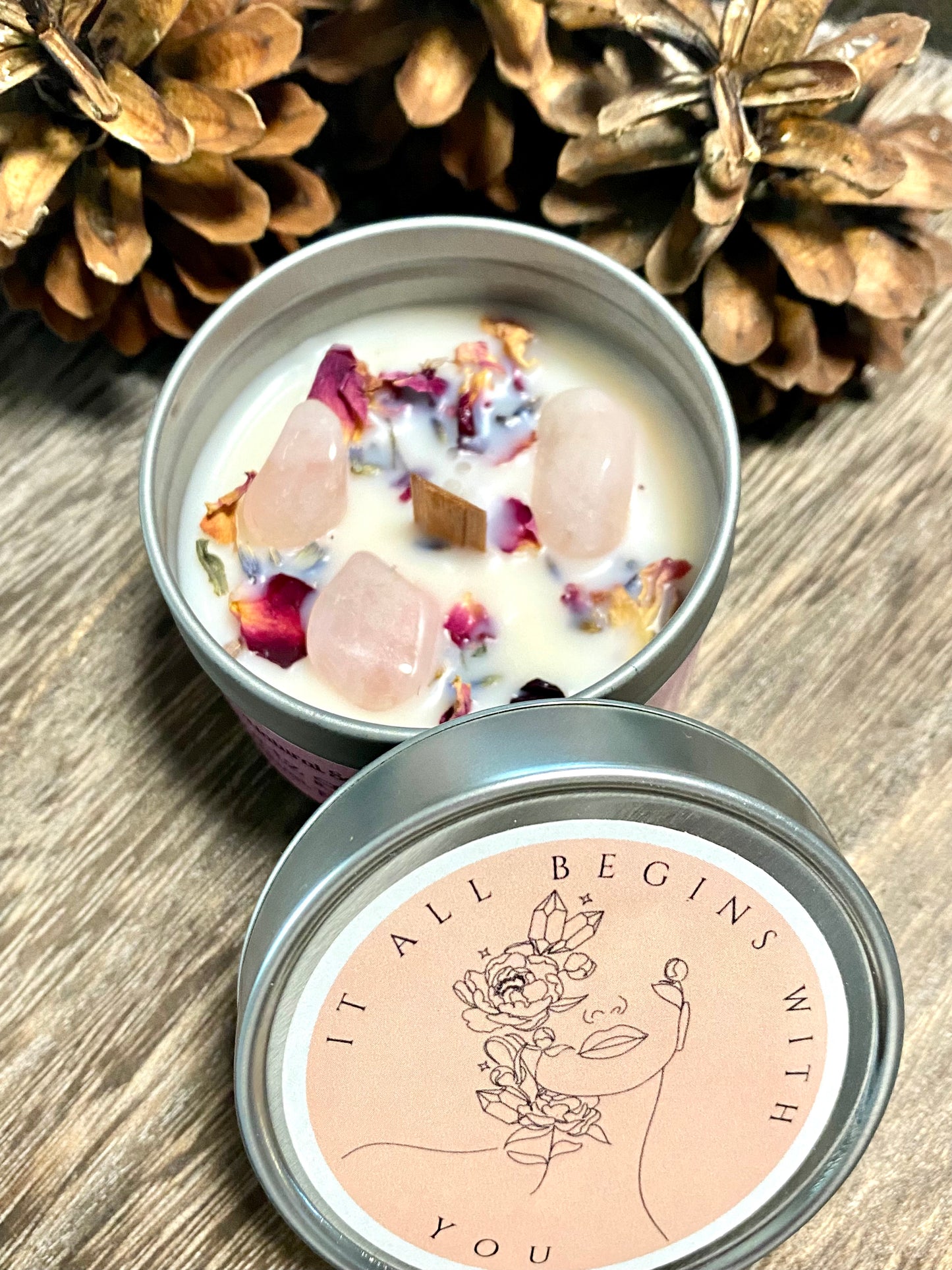 Rose Quartz Luxury Self Love Candle