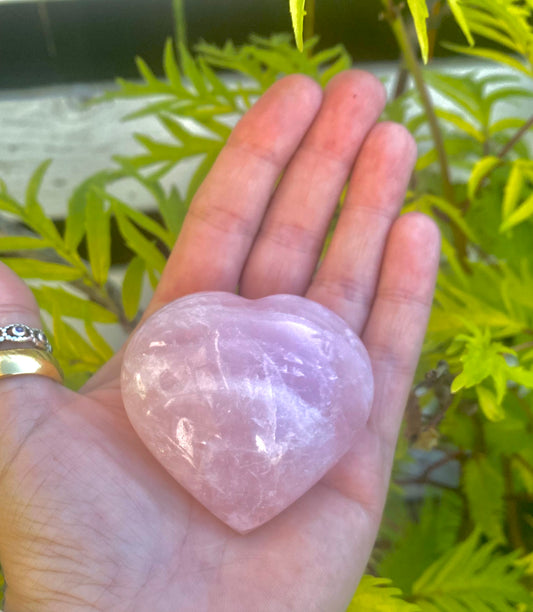 Rose Quartz Heart palm stone 5cm